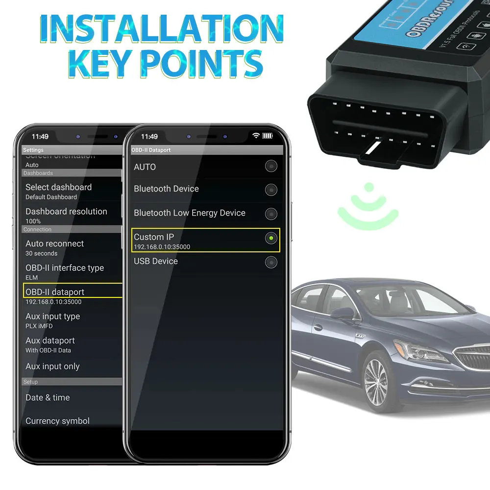 

ELM327 WiFi PIC18F25K80 12V OBD2 Automotive Engine Fault Code Reader Scan Tool for Android iPhone V1.5 ELM 327 iOS