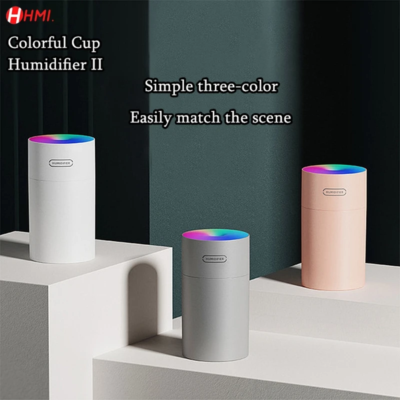 270ML White Mini Air Humidifer Aroma Essential Oil Diffuser with Romantic Lamp USB Mist Maker Aromatherapy Humidifiers for Home