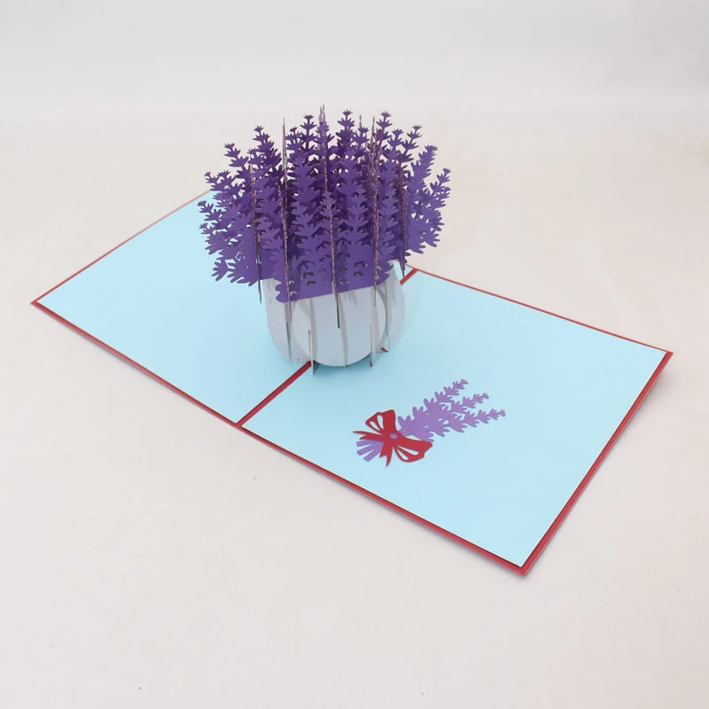 3D Ручная работа фиолетовая фотобумага поздравительная открытка для детей день