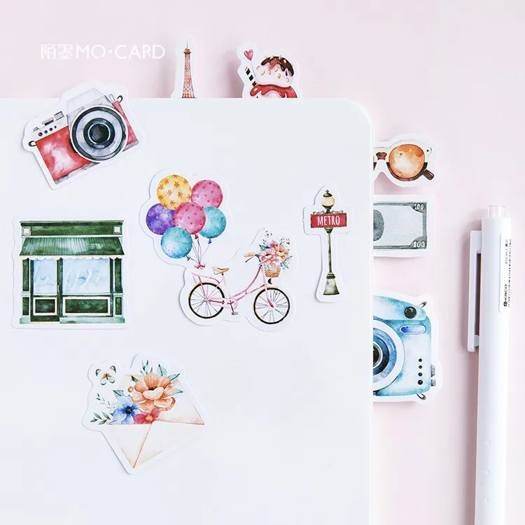 

45pcs/box Stationery Stickers Decorative Stickers Scrapbooking Stick Label Diary Album Supplies