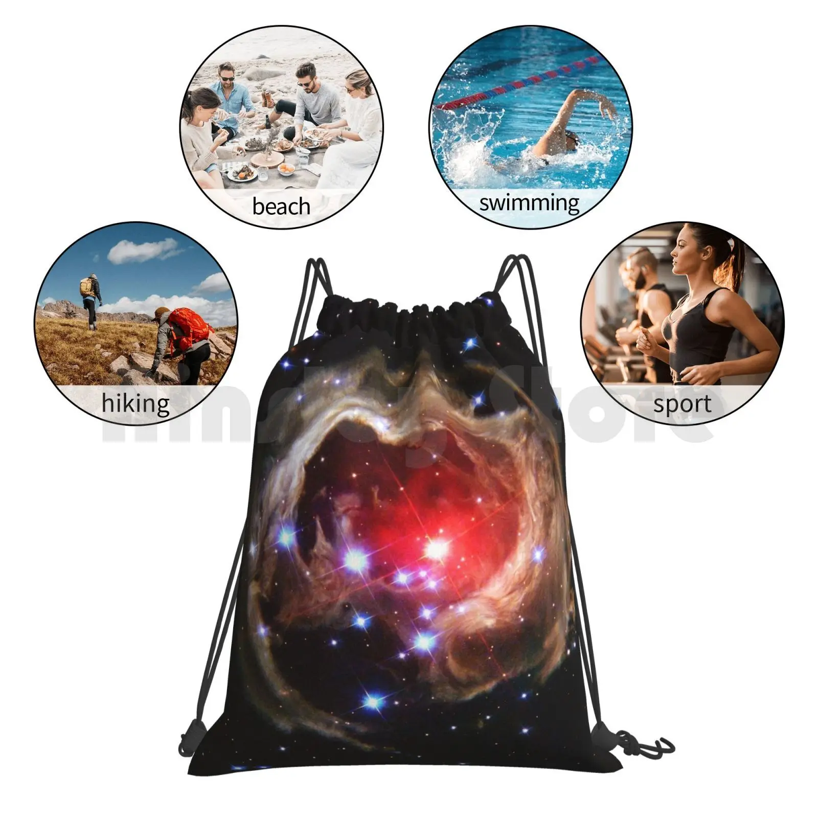 

Hubble Backpack Drawstring Bags Gym Bag Waterproof Stars Space Star Cool Modern Adventure