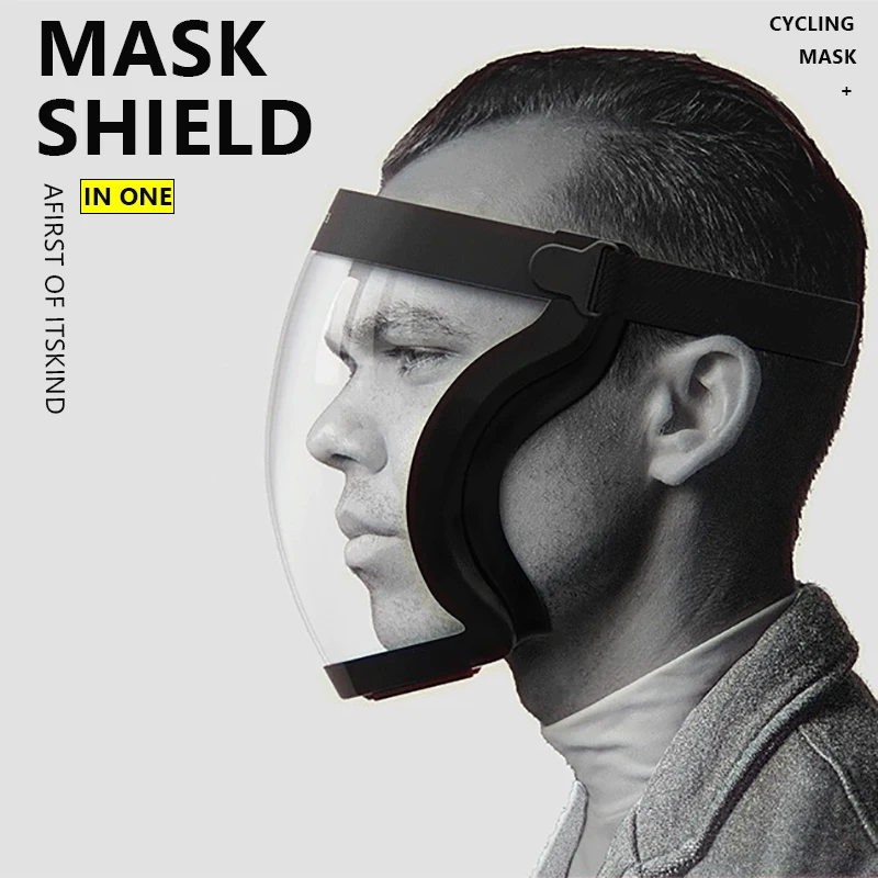 

Transparent 3D Clear Face Mask Full Face Protective PE Shield Mask For Men Women's Face Mask Removable Washable Cycling Mask