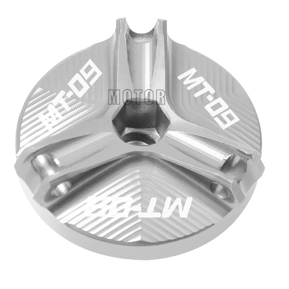 Silver Для Yamaha MT-09 2013-/MT09 Tracer- MT 09 мотоцикл M20* 2,5 CNC масляный наполнитель чашки крышка двигателя масляный колпачок винт - Цвет: Silver