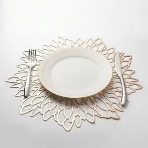 Моющиеся круглые салфетки, изоляционный пластиковый коврик для стола, для свадебной вечеринки, цветочный дизайн, нескользящая подставка, аксессуары для кухни