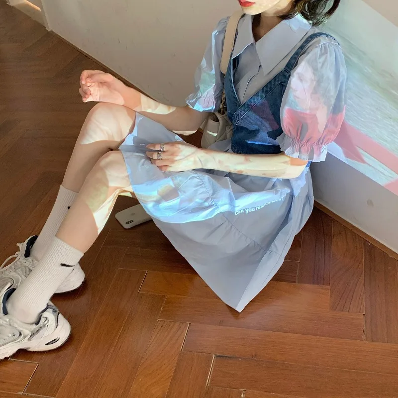 Корейский Стиль опрятный стильный джинсовый камзол чувство дизайна нишу на