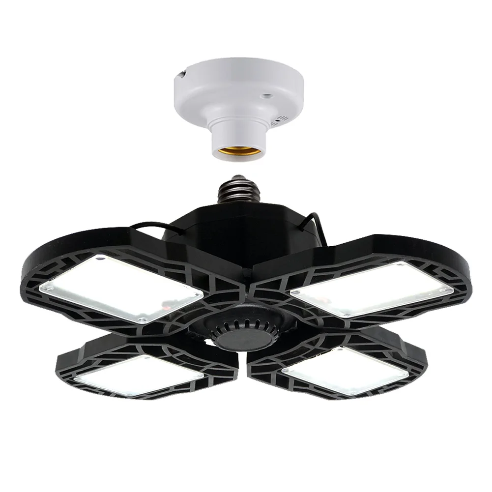 

E27 80W Adjustable Angle Industrial Basement Warehouse LED Garage Light Deformable Lamp Ceiling Easy Install Hollowed Out Barn