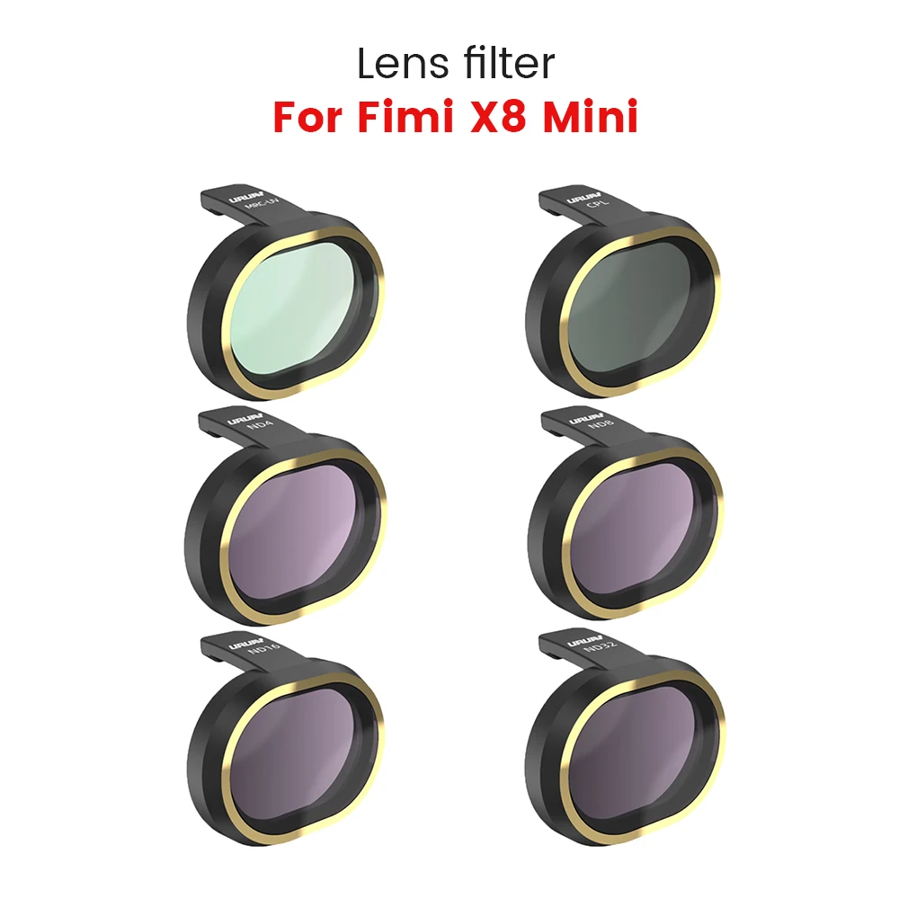 

Фильтры для Fimi X8 Mini Drone, набор фильтров для ночной камеры с нейтральной плотностью Polar UV CPL ND NDPL4/8/16/32/64/Star, аксессуары