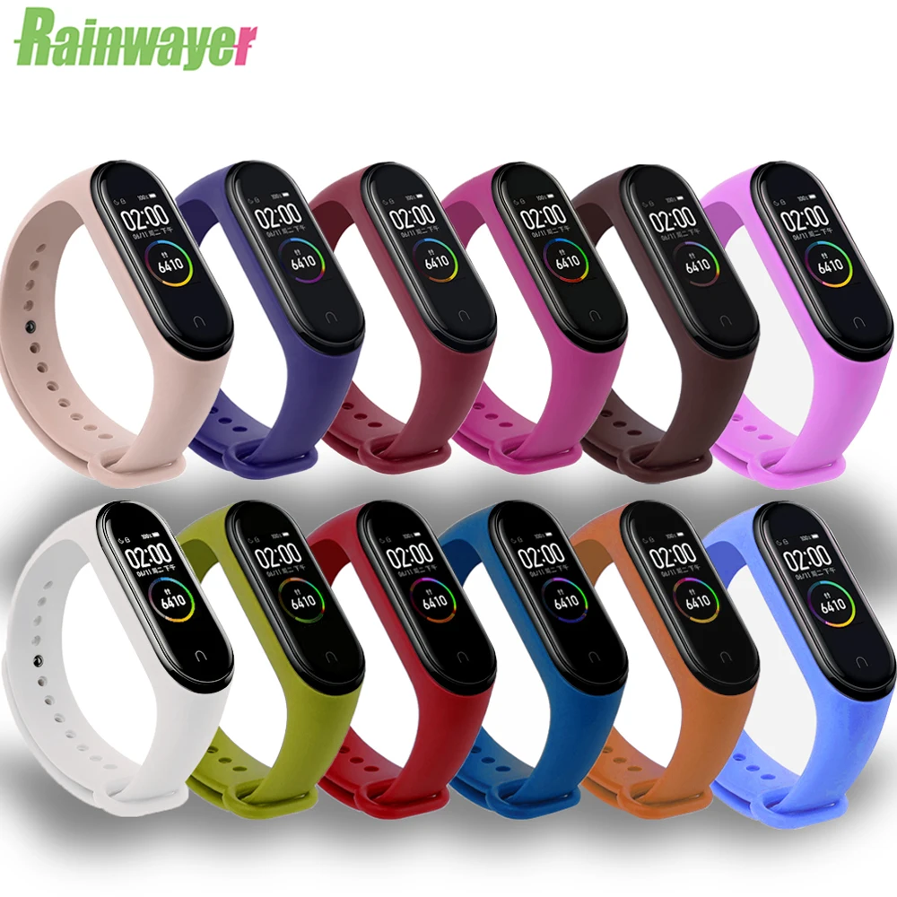 

M3 M4 M5 Strap Bracelet For Xiaomi Mi Band 5 4 3 Strap Silicone Black Wrist Strap For MiBand 5 3 4 Wriststrap Bracelets