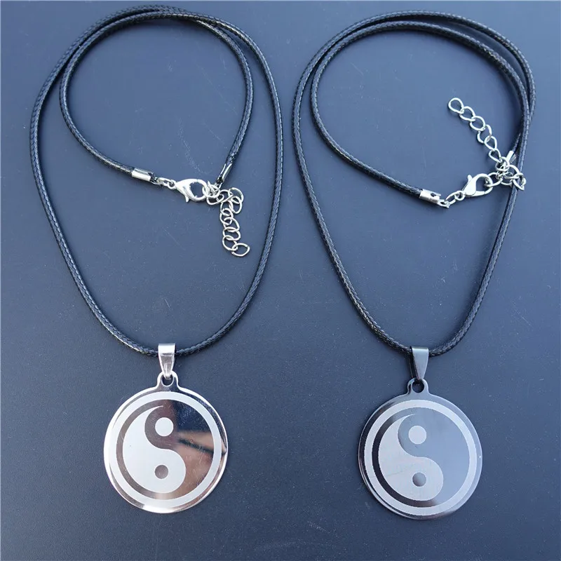 

12 шт. крутой ожерельлье Инь Янь из нержавеющей стали Best Friends Yin & Yang баланс между противоположными подвесками символика дружбы