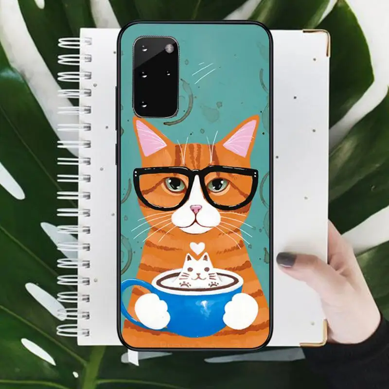 

cute cat milk tea Phone Case For Samsung galaxy S 7 8 9 10 20 edge A 6 10 20 30 50 51 70 note 10 plus