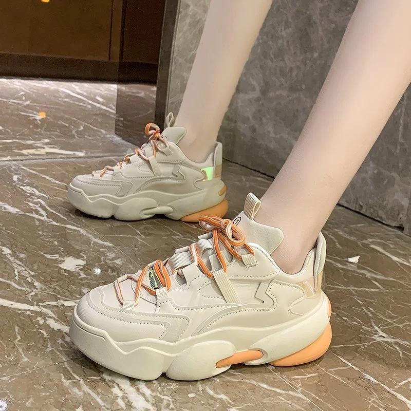 

Sports Footwear Women's Running Shoes 2021 New Summer New Mesh Breathable Platform Increased All-match Zapatos De Mujer Sneakers