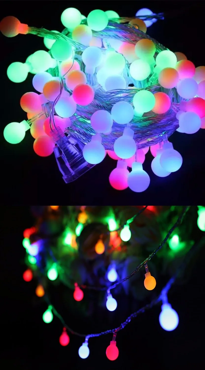 

Novelty Outdoor lighting LED Ball string lamps 10m 100leds Christmas Lights fairy wedding garden pendant garland decoration