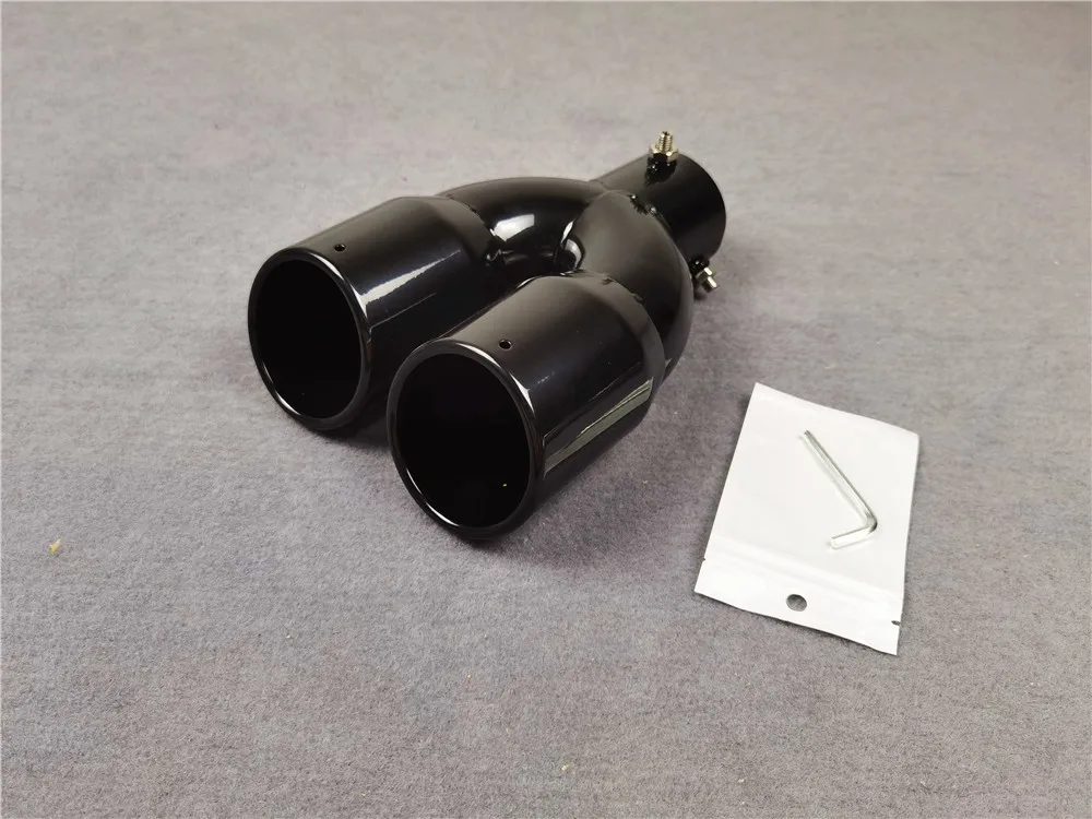 Цельная Автомобильная Стайлинг черная/серебряная выхлопная труба из