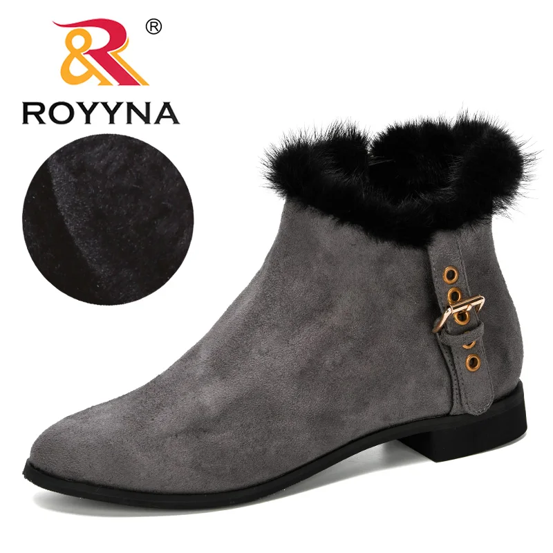 ROYYNA/2019 новые дизайнерские модные ботинки Женские зимние в европейском стиле