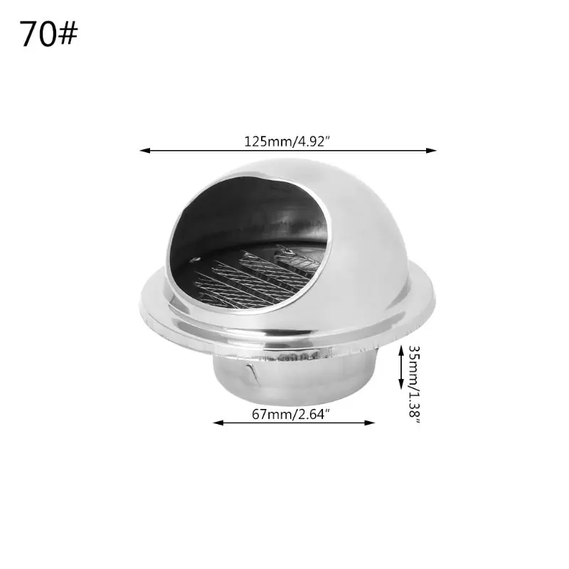 

Wall Air Vent Grille Ducting Ventilation Extractor Outlet Louvres Hemisphere