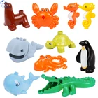 Фигурки-конструкторы большого размера, Детский конструктор сделай сам, совместимы с блоками, набор с животными, панда, подарок