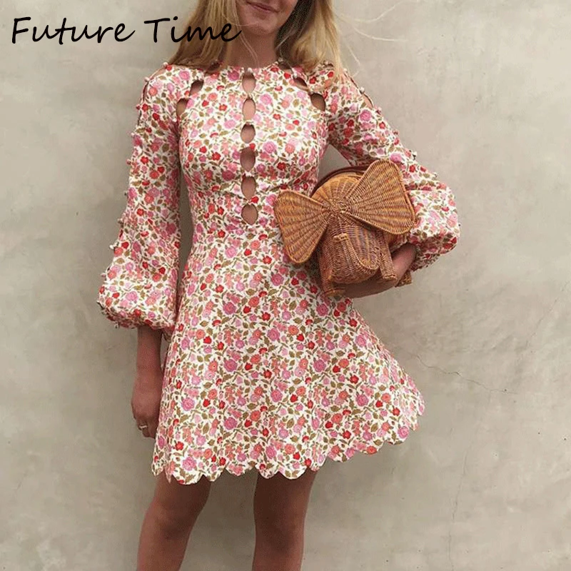 Новое летнее платье с цветочным принтом для женщин в стиле ампир сексуальное