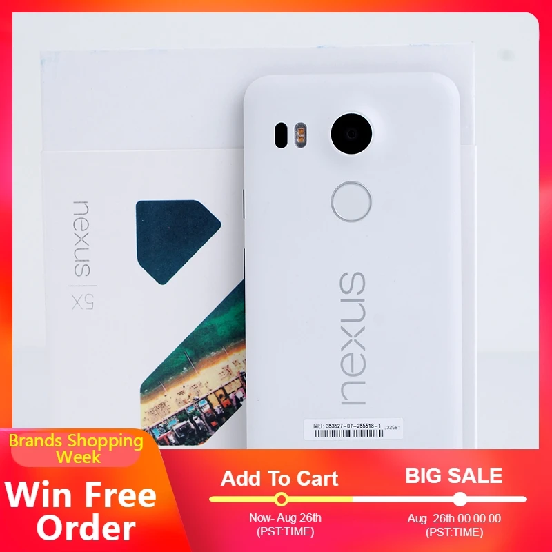 Оригинальный разблокированный мобильный телефон LG Nexus 5X H791 H790 с отпечатком