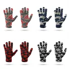 Перчатки трикотажные в японском стиле для мужчин и женщин, Нескользящие митенки для работы с сенсорным экраном, с 3D принтом, для вождения, зимние, нейлоновые