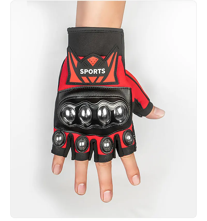 Motorcycle Fingerless Gloves For Men Women Moto Glove Racing Riding Half Finger Red Gloves Unisex Summer Guantes Motocross enlarge