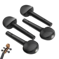 4pcslot 34 44 black ebony wood violin tuning pegs inlay shell with open holes highly effective in pitch tuning