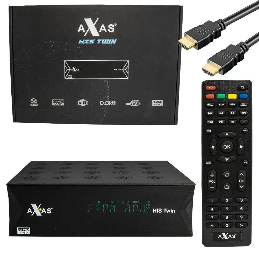 Горячая Распродажа Axas His двойной спутниковый ресивер 1080P HD телефон встроенный WiFi