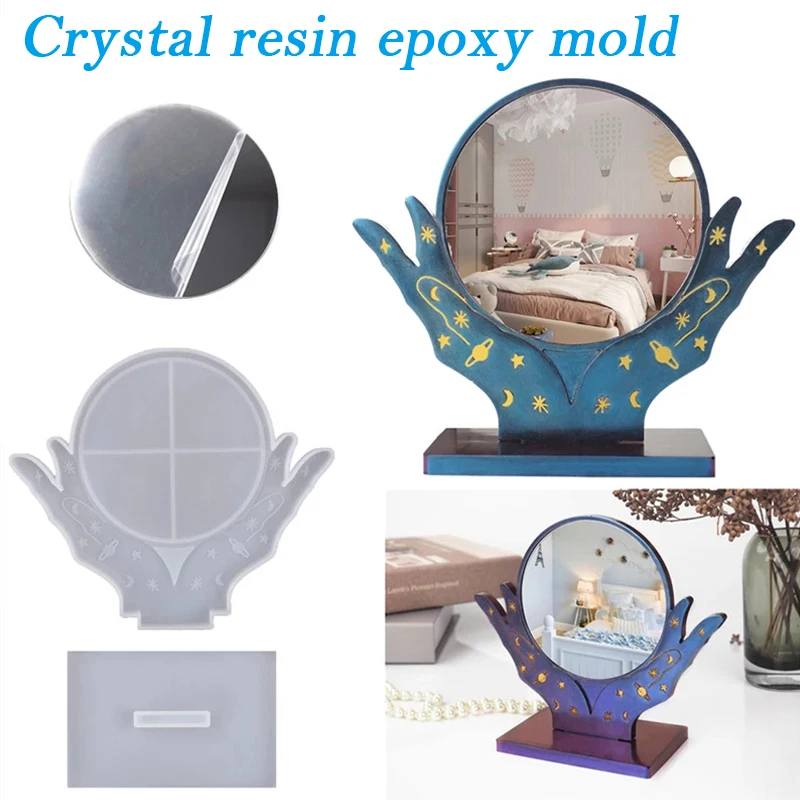 

Горячее зеркало для макияжа Силиконовая Форма Настольная ручная форма косметическое зеркало силиконовая форма для рукоделия