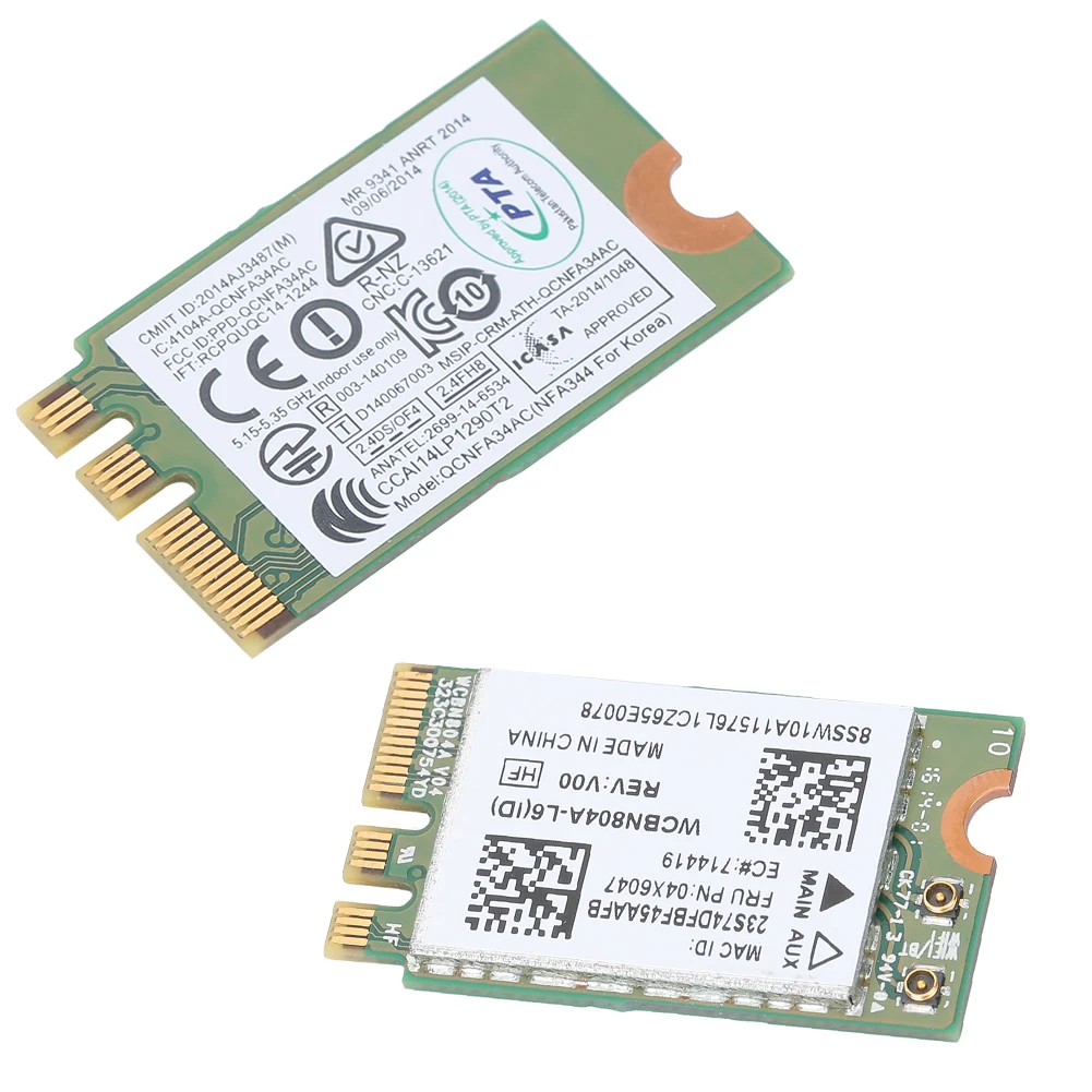 5G Двухдиапазонная беспроводная сетевая карта для Qualcomm Atheros QCNFA34AC 867M Bluetooth 4 0
