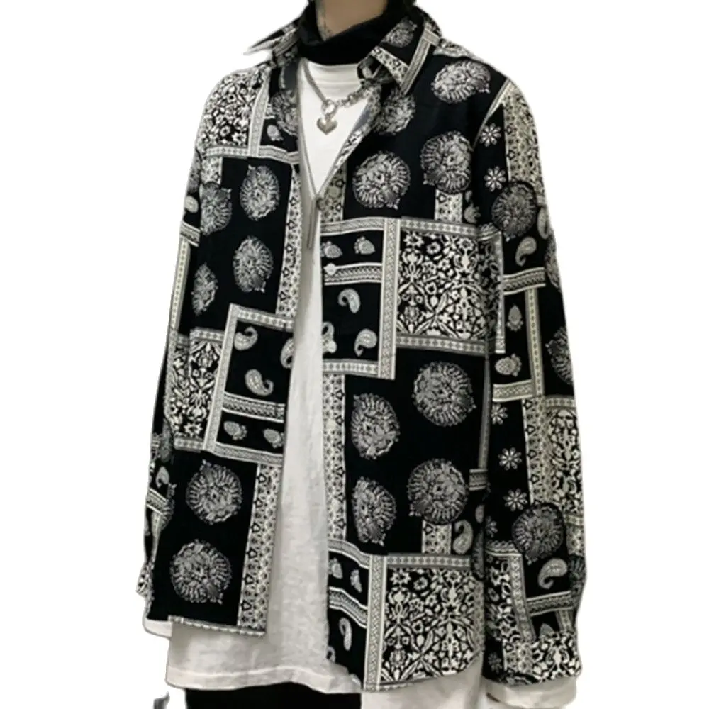 

Summer 2021 Harajuku Vintage Trend Printed Long-Sleeved Shirts For Boys And Girls Students Casual Top Trend