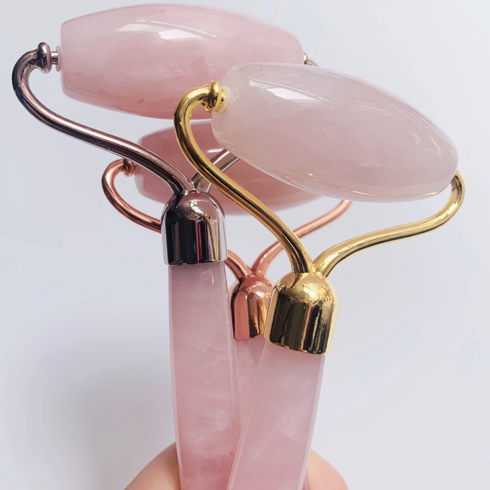 Массажер для лица нефритовый ролик Красота розовый кварц массажный 100% настоящие