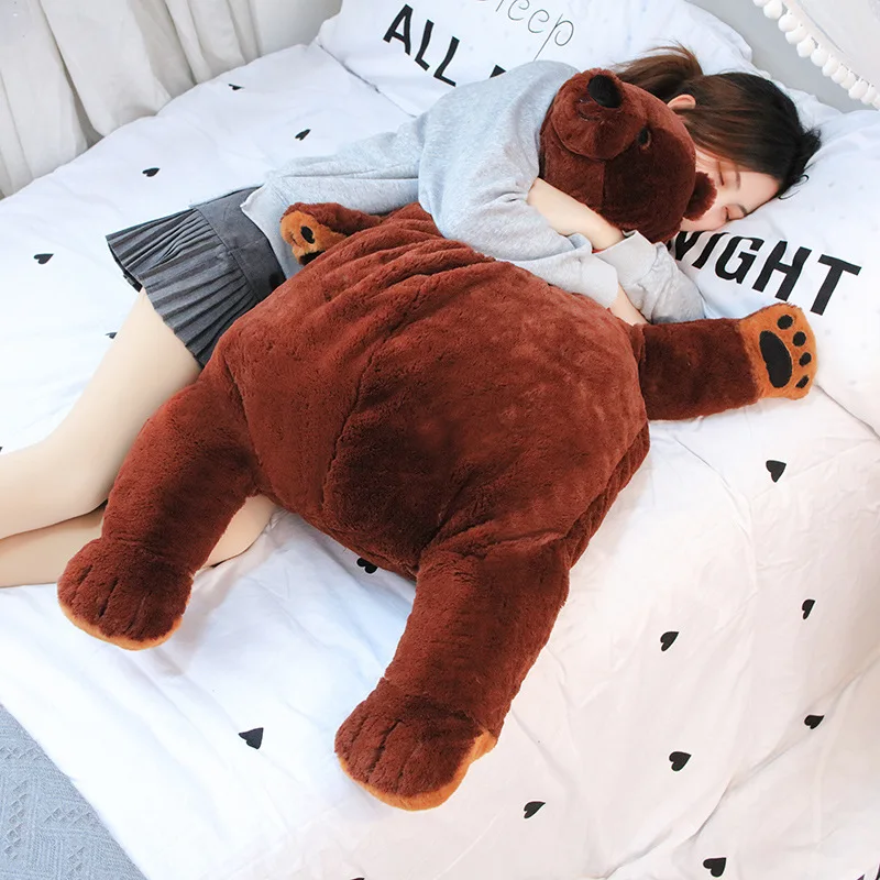

100cm Cute Brown Bear Plush Toy Stuffed Soft Animal Teddy Bear Baby Company Doll Cartoon Pillow Kids Toys for Children Birthday