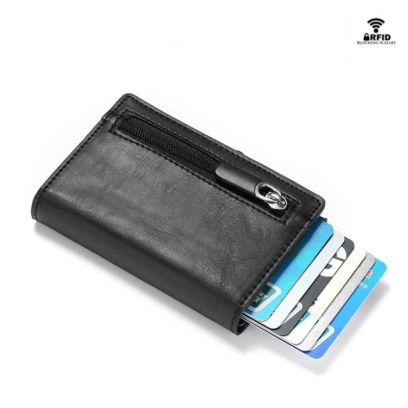 RFID Carbon Fiber Wallet PU Leather Card Case Single Box Smart Credit Holder 2019 New Arrival Coin Purse | Багаж и сумки