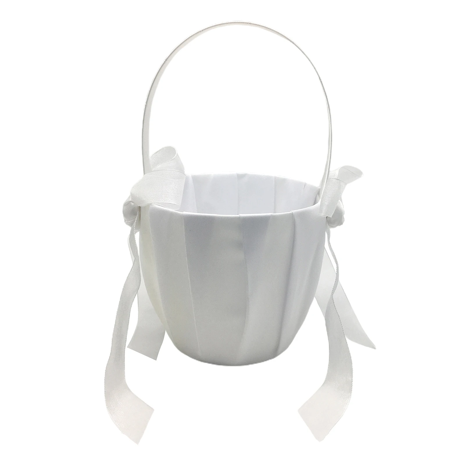 

Rustic Romantic Bowknot Satin Wedding Ceremony Party Flower Girl Baskets Decors