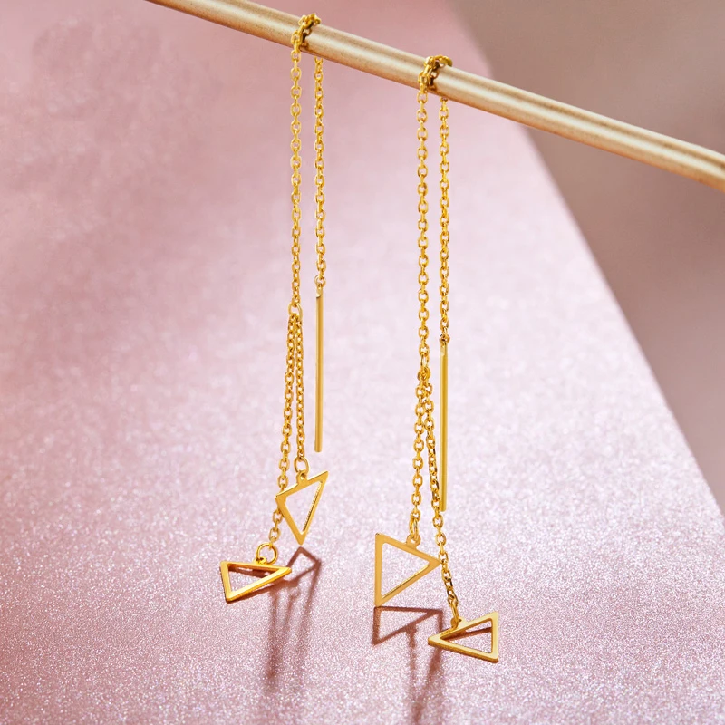 

Серьги женские из желтого золота, 24 карата