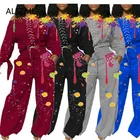 Без бретелек, с низким вырезом на спине и длинными рукавами окрашенное брызгами краски принт кроп топ и брюки Комплект из 2 предметов высокого уличный стиль леди модная одежда для детей