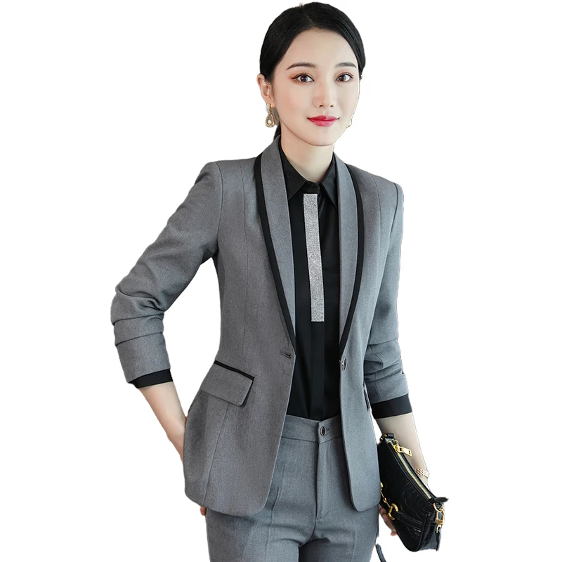Lenshin 2 piece suits High quality Women's Pant Suit Single Button Fashion Formal Lady Office Business Blazer Suit Work Clothes