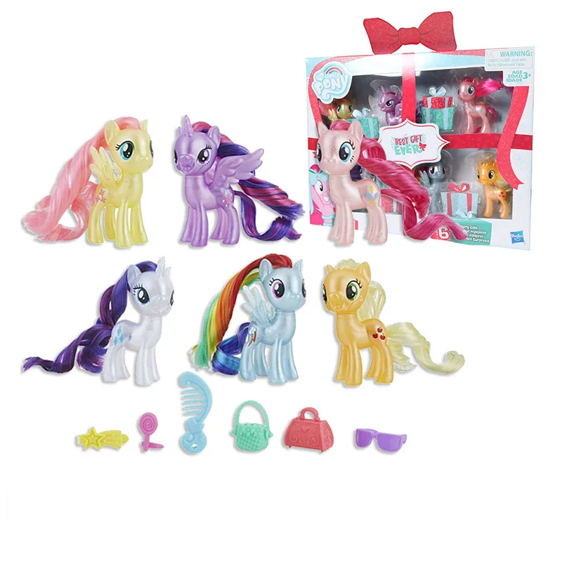 

7cm Hasbro My Little Pony Applejack Pinkie Pie Twilight Sparkle Anime characters Character suit Action PVC Collection Model Toy