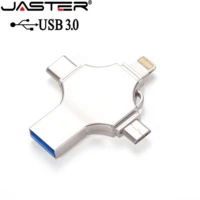 jaster type c otg usb flash drive 3 0 for iphone ipad android 16gb 32gb 64gb 128gb 256gb pendrive 4in1