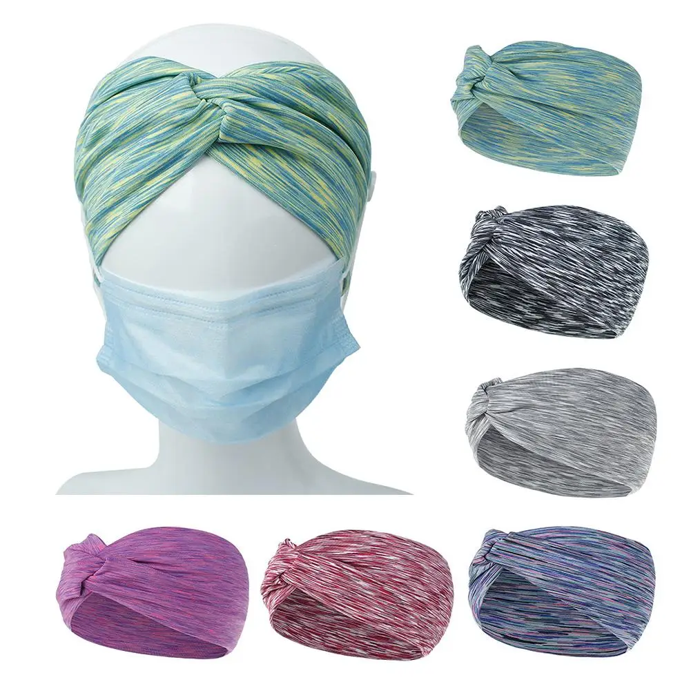 

Fashion Unisex Cross Knot Anti Sweat Button Headband Hairband Gym Sweatband Safety Protection Visor Shield Stop The Flying Spit