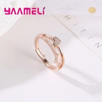 heart shape female promise ring 925 sterling silver cubic zircon engagement wedding band rings for women bridal fine jewelry