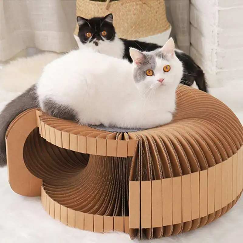

Fashion Luxury Durable Large Cat Scratch Board Tunnel Toy Assembly DIY Cat Toy Corrugated Paper Pet Products Durable Pet Cat Toy