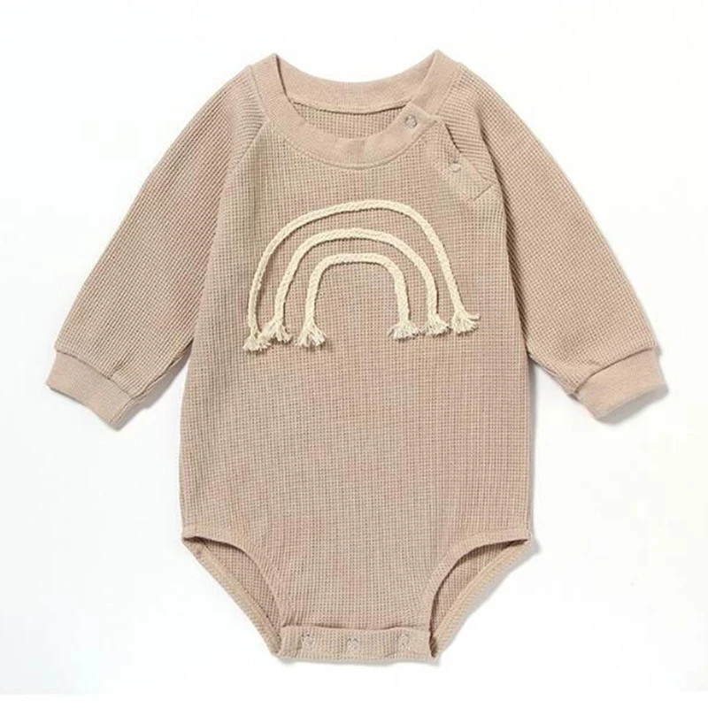 

Spring Autumn Newborn Baby Girl Rompers Baby Girl Long Sleeve Pure Color Rompers Baby Boy Girl Rompers Clothes