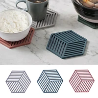 1pcs hollow placemats coaster hexagon coffee cup tea mats heat insulated non slip pad home decor table mat