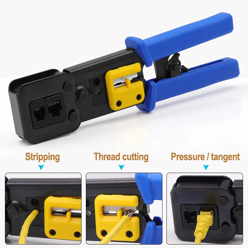 rj45 crimper rj45 crimping tool hand network tool kit for cat6 cat5 cat5e rj45 rj11 connector 8p 6p lan cable wires pliers free global shipping