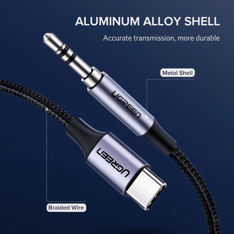 Ugreen USB C на 3 5 мм AUX Наушники Тип Jack адаптер аудио кабель для Huawei Mate 20 P30 Oneplus 7 pro Xiaomi Mi