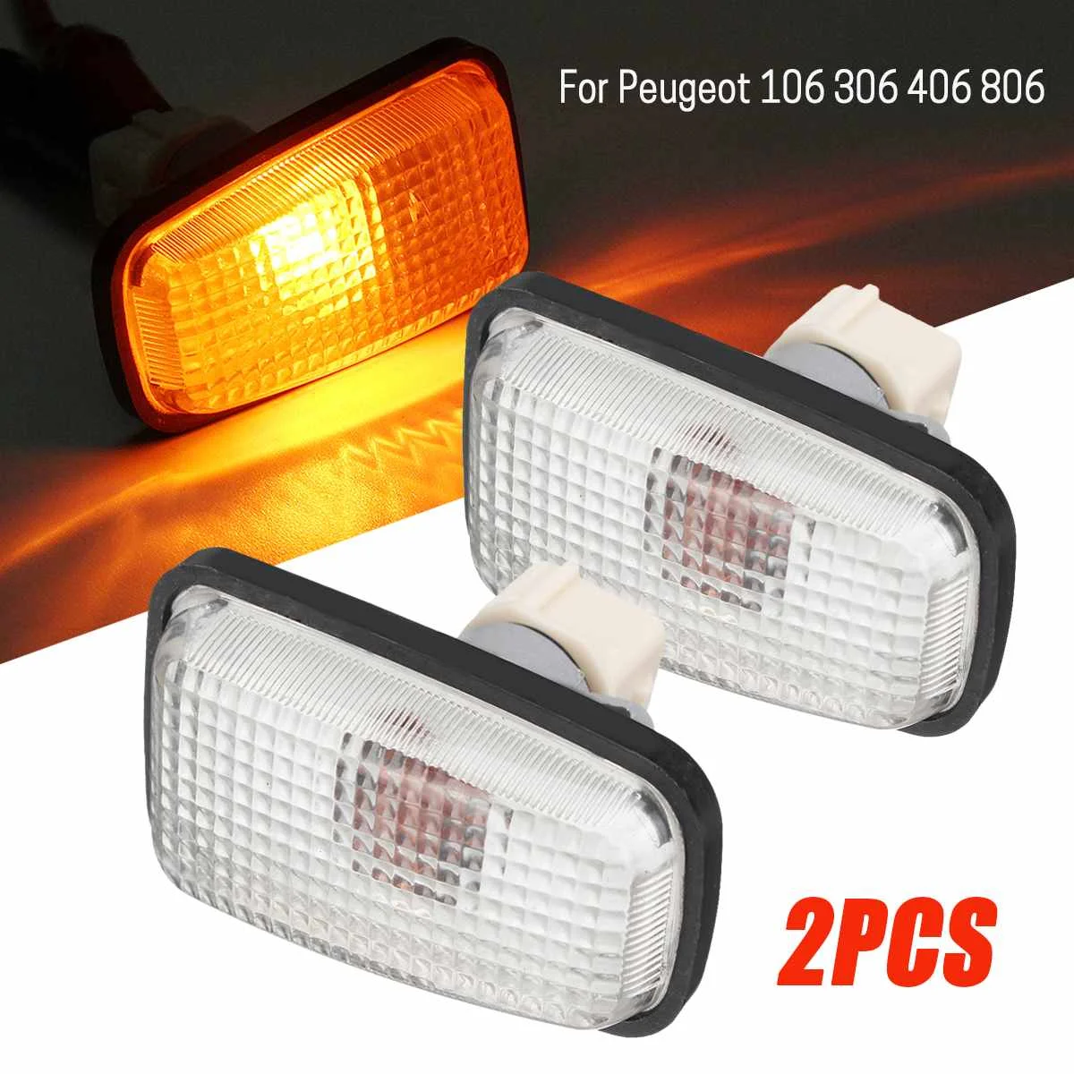 

2PCS 12V Side Marker Light Repeater Lamp Blinker For Peugeot 106 306 406 806 Saxo Berlingo Xsara Side Indicator 632567