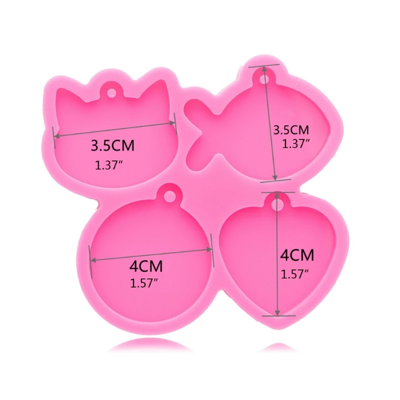 

13MC Keychain Silicone Mold Pet Tag Mould With Hole Keyring Pendant DIY Crafts