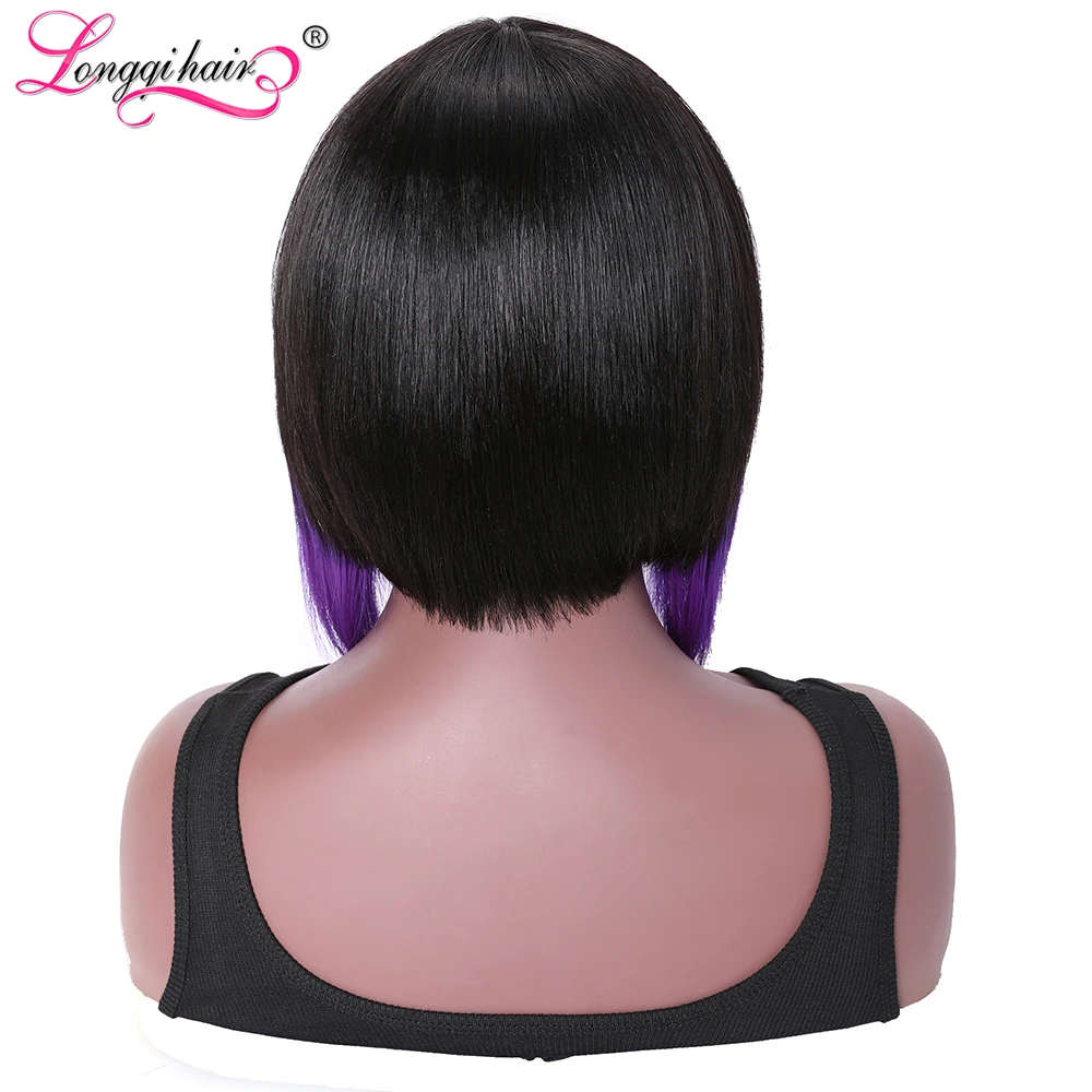 Модный многослойный парик с Бобом Короткий прямой 100% из человеческих волос