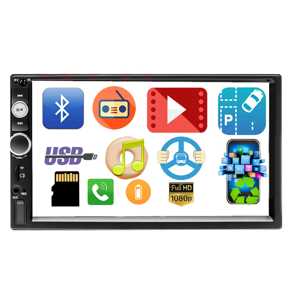 7 pulgadas coche MP5 плеер с Bluetooth enlace espejo Android-dos-forma de управление teering rueda trasera ver FM - купить по