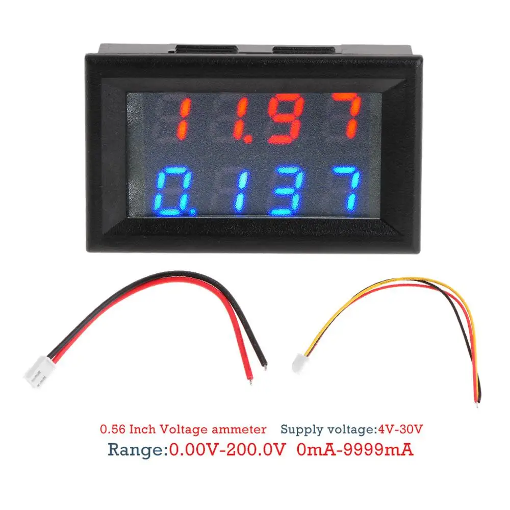 0 28 &quotЦифровой DC 200V 10A Вольтметр Амперметр 4 цифры 5 проводов Напряжение
